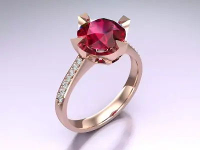 Diamond Ring - Womens Rings - N719357 3D print model
