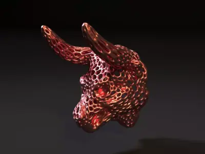 Bull head Voronoi 3D print model purchase
