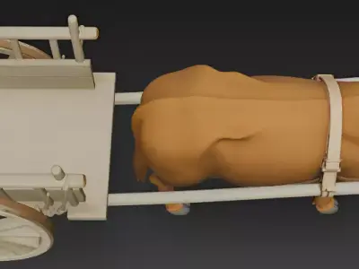 Bullock Cart Ox Cart 3d Model 3D model