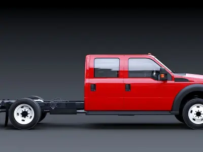 Crew cabin duty truck Low-poly 3D model