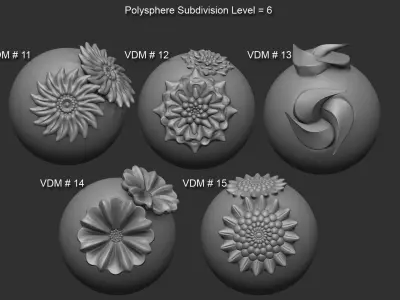 Zbrush VDM Ornaments Mandalas and Mascaron Brush 3D model