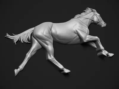 Running Horse Bas Relief 3D print model