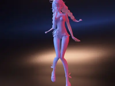 Anime girl 3D print model