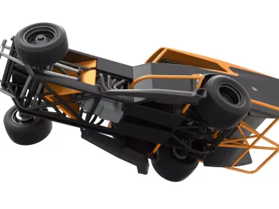 Vintage Dirt Modified stock car V5 while turning Scale 1 to 25 3D print model