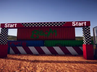 Mobile Ready Monster Truck Racing Environment - Racing Tracks Low-poly 3D model