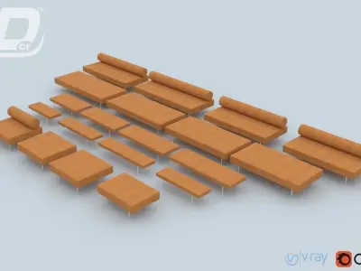 Loxy Sofa Modular Set 3D model