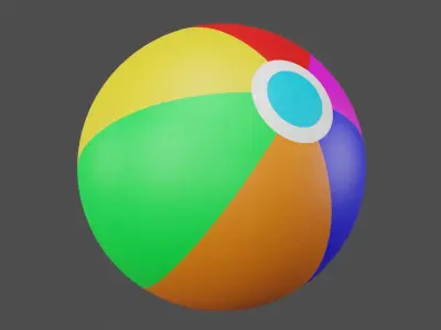 Beach Ball Low-poly 3D model purchase