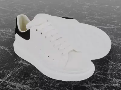 ALEXANDER MCQUEEN 3D SHOES - WHITE Low-poly 3D model