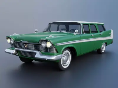 Plymouth Sport Suburban 1958 3D print model