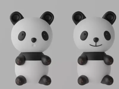 Cartoon Cute Panda Bear 3D model