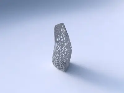 Vase twist tipped triangle with lattice tiles  3D print model
