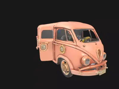 Steampunk Van 3D Model RetroFuturistic Victorian Era Low-poly 3D model