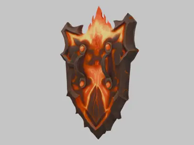 Inferno Shield Low-poly 3D model