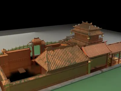Chinese ancient house 3D model 25
