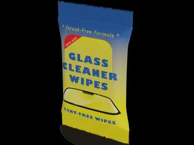 Car cleaning Glass Cleaner Wipes Low-poly 3D model