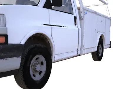 Construction Worker Pick Up Truck  PBR Low-poly 3D model