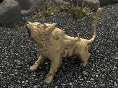 Alien Creature - Female Lion Low-poly 3D model