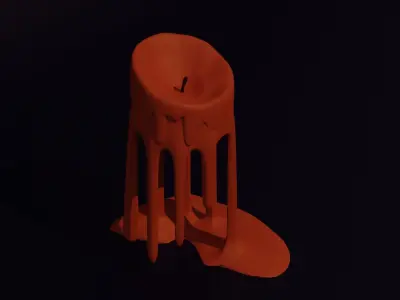 Melting Candle Low-poly 3D model