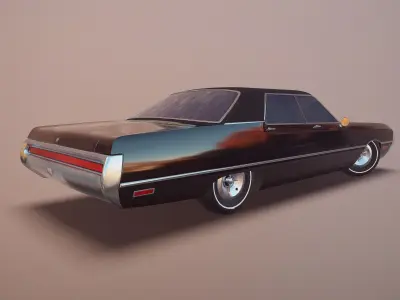 Gangster car Low-poly 3D model