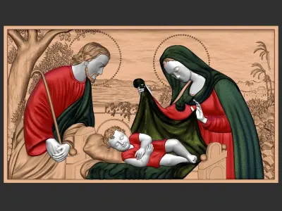 JESUS born merry christmas Cgtrader  3D print model