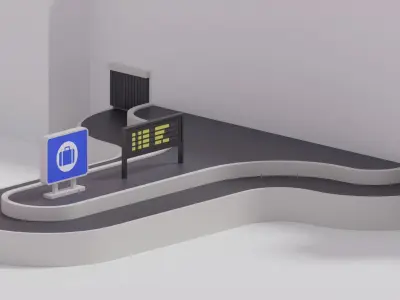Airport Baggage Carousel Conveyor 3D model