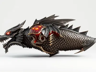 Fantasy Dragon Knight Armor model pack Low-poly 3D model