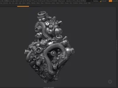 Modern Abstract robotic sculpture 3d print model 139 3D print model