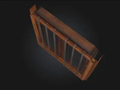 Window with Bars Secure Architectural  3D model