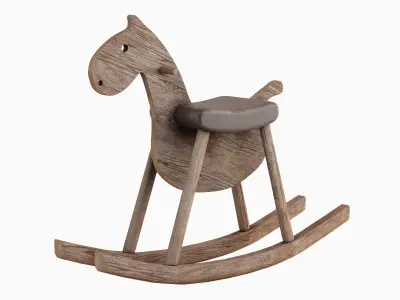 Wooden Rocking Horse 04 3D model