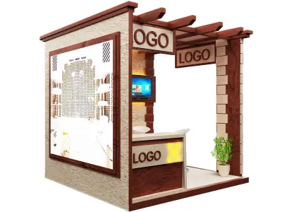 Booth Exhibition Stand a128b 3D model
