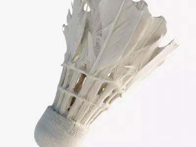 Scanned badminton shuttlecock Low-poly 3D model