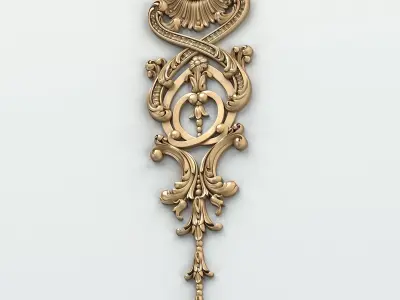 Carved decor vertical 011 3D model