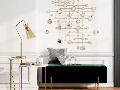 Ottoman with decor set 3D model