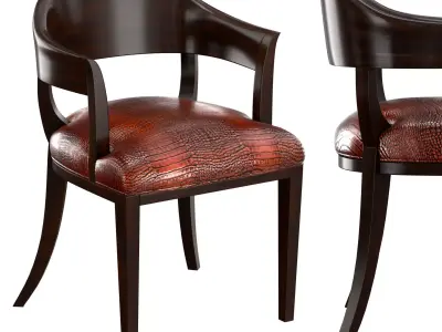 Chair B crocodile leather dining 3D model