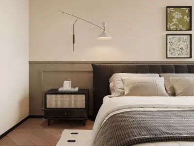 Warm Modern Bedroom 3D model