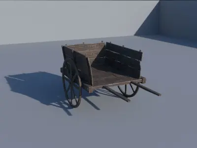 Farm Cart Low-poly 3D model