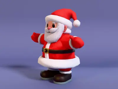 LowPoly Cartoon Santa Claus with Rig Low-poly 3D model