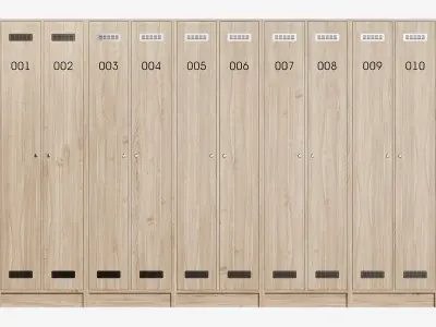 Laminated wood locker 3D model