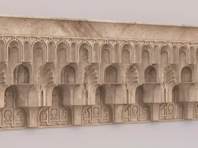 Classic Islamic Muqarnas Cornice 001 3D model