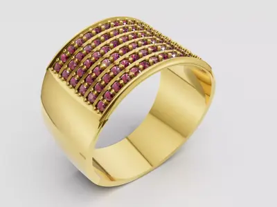 mens gold ring 3D printable model   3D print model