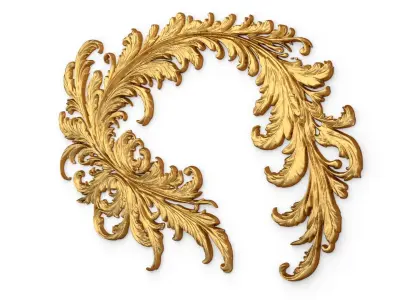 feather decor set wall mural 08 3D model
