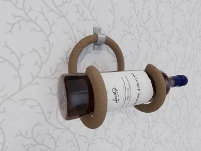 Wall-Mounted Rope Wine Holder 3D print model