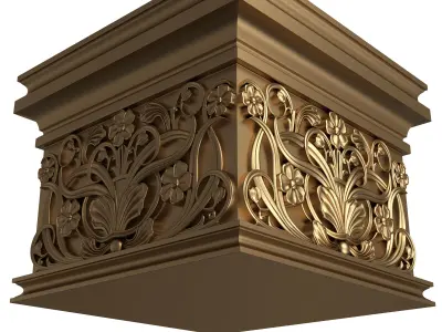 Carved Capital 01202 Low-poly 3D model