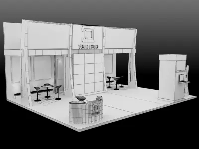 Booth Exhibition Stand a586b 3D model