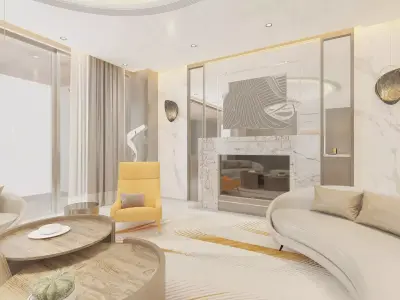 Luxury Living Room 3D model