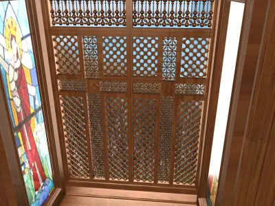 Arabesque windw coptic  Low-poly 3D model