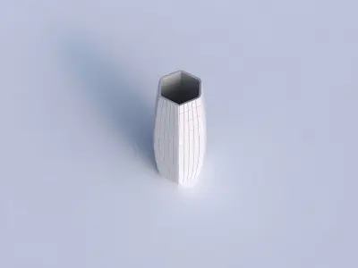 Vase hexagon with grid plates 3D print model