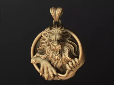 Furious Angry Lion pendant 3D print model