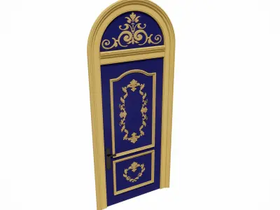 Ornamented French-Style Front Door with Arch 3D model