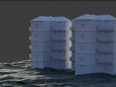 Double Building for high poly animation or environment 3D model